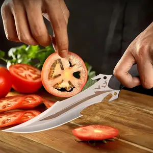 Multifunctional camping knife, high hardness chef's knife, ergonomic anti-slip handle, super sharp, very suitable for home kitchen cutting of. Fruit and vegetables, outdoor barbecue emergency use, the perfect gift for Christmas, Valentine's Day!