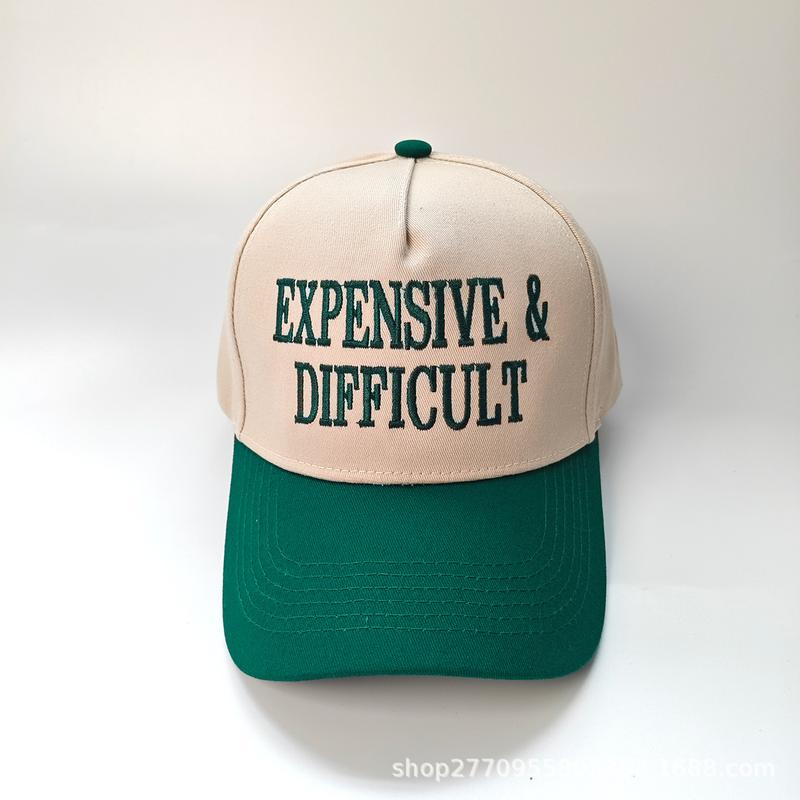 Expensive Difficult Embroidered Trucker Hat Color Block Casual Baseball Cap for Men and Women