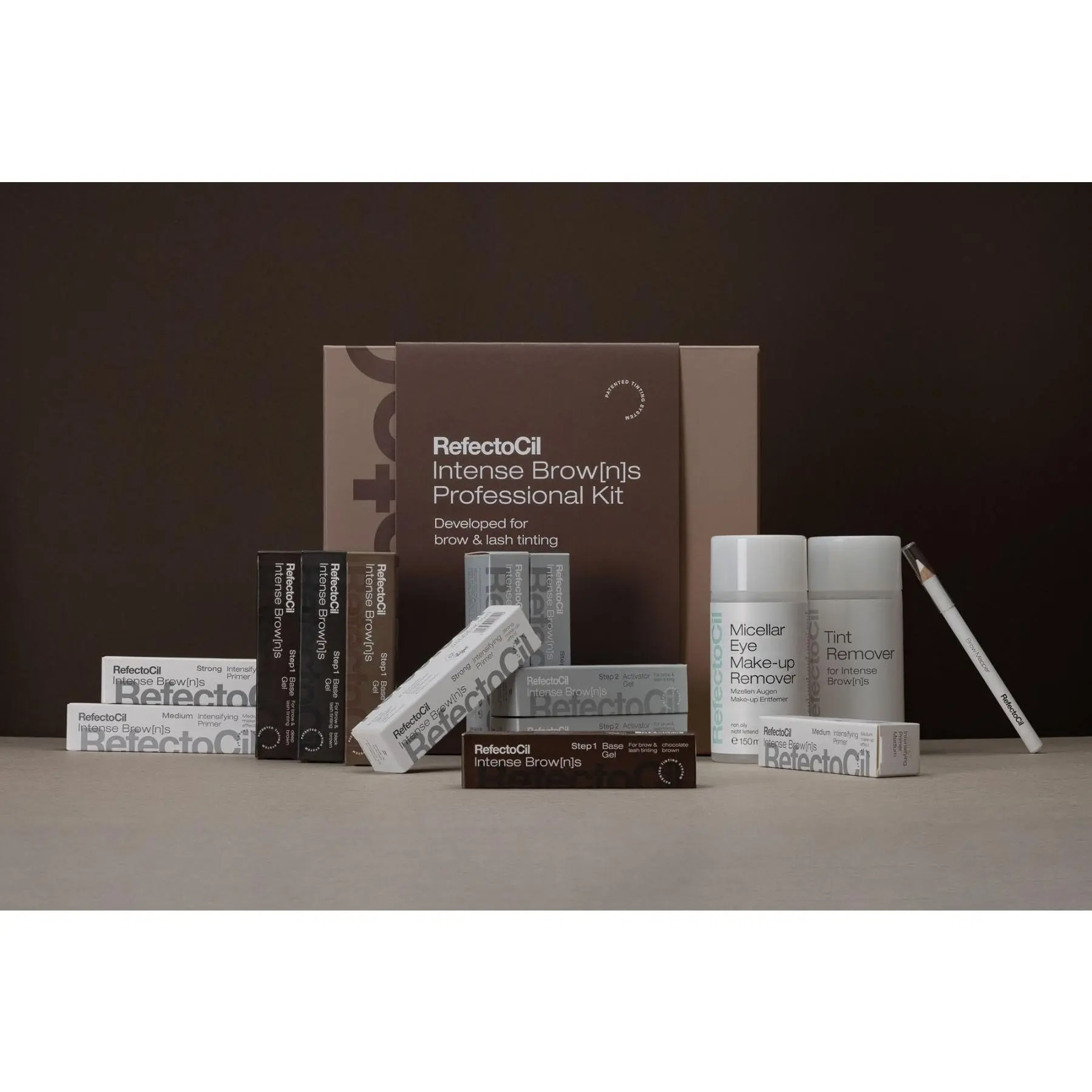 Professional Cosmetic Eyebrow Tint & Shaping Kit for Fuller, Defined Brows - Gel Makeup with Primer, Activator & 4 Shades Including Chocolate Brown, Brow Care, Eyebrow Shaper Set, Use Primers
