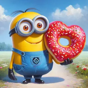 5D DIY Full Drill Round Diamond Painting - Diamond Art Kit Minions, Donuts, Countryside Mosaic, Canvas - DIY Wall Decor, Home Wall Decoration, Suitable for Halloween and Christmas, Birthday and Anniversary Gifts