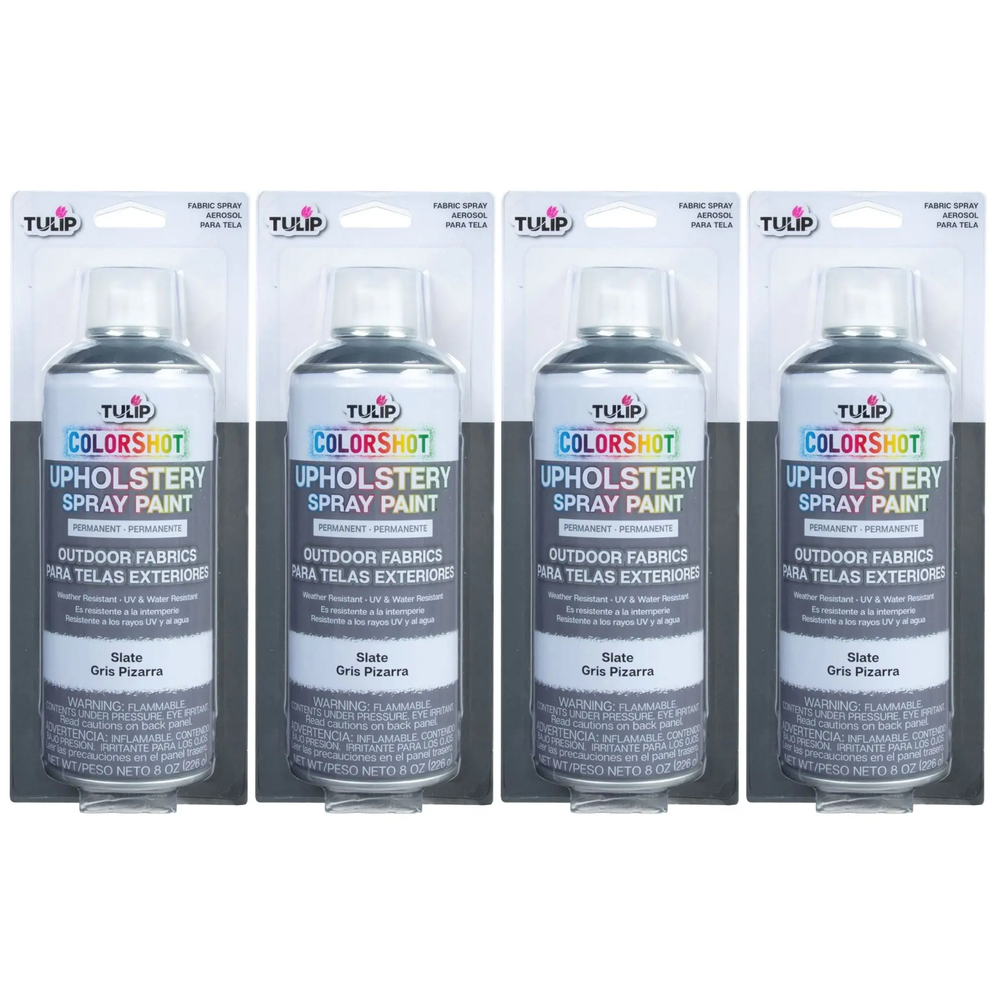 Tulip ColorShot Outdoor Fabric Upholstery Spray Slate 4 Pack