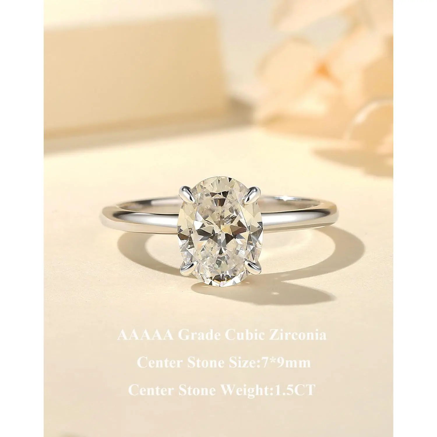 Egg shaped ring (white gold)