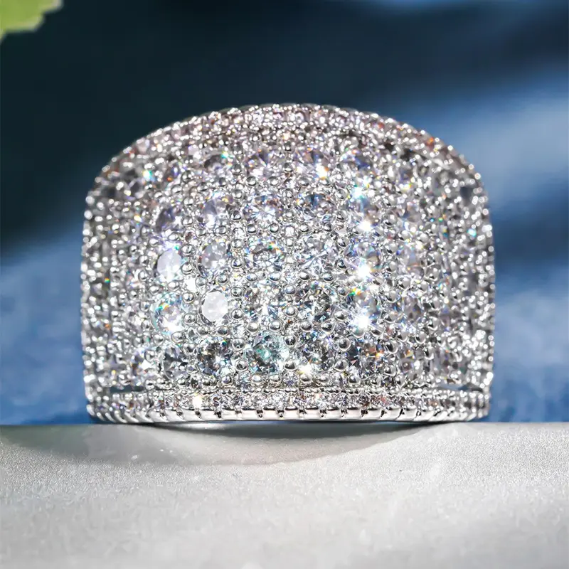 Luxury Artificial Zircon Ring, Fashion Accessories for Women, Elegant Everyday Ring, Elegant Casual Ring, Trendy All-match & Exquisite Jewelry for Birthday Gift, Bridal Rings, Beautiful Rings