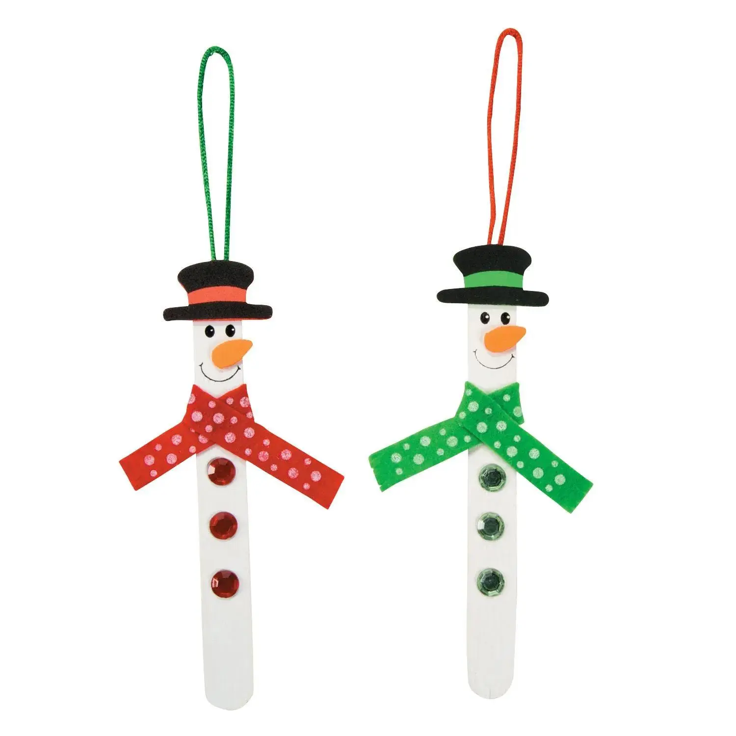 6" Craft Stick Snowman Christmas Ornament Craft Kit - Makes 12