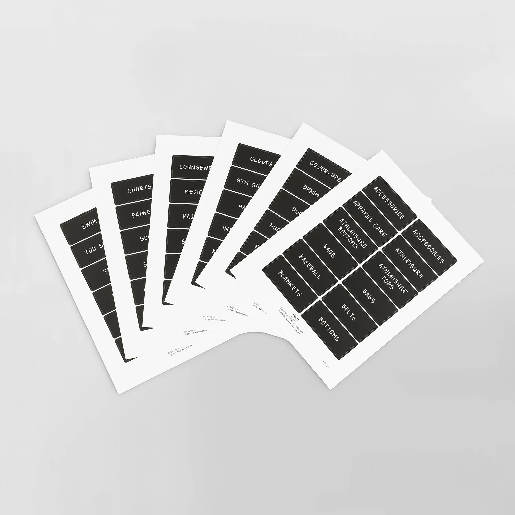 NEAT Method Closets & Mudroom Label Set - 72 Preprinted Labels