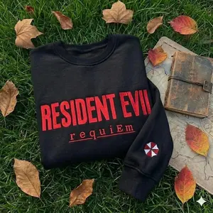 [SHIP FROM US]  Embroidered Vintage Resident Evil Sweatshirt, Game Resident Evil 9 Sweatshirt, Resident Evil Requiem Sweatshirt, Biohazard Fan Gift