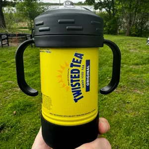 Adult Sippy Cup 10 oz Double Wall Insulated Plastic Mug with Removable Handles & Spill Proof Lid Drinkware Flasks