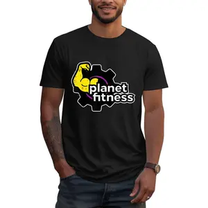 100% Cotton Planet Gym Fitness Bicep Workout Exercise Training Men Women T-Shirt men and women can wear, black, white, gifts