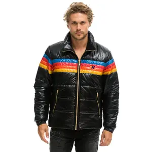 4 STRIPE LUXE TRAVELER JACKET - GLOSSY BLACK
