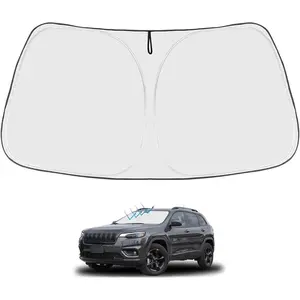 Proadsy 2026 Upgrade Front Windshield Sun Shade Foldable Sunshade Protector Custom for Jeep Cherokee 2014-2023 (Not for Jeep Grand Cherokee) Trailhawk Overland Limited Latitude Altitude Accessories