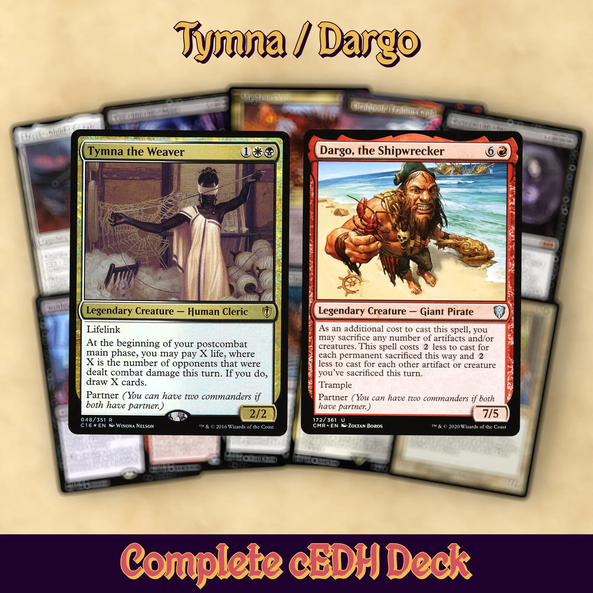 Tymna & Dargo Treasure Sacrifice Turbo cEDH Bracket 5 Commander Deck – 100 Card MTG Proxy Deck + 8 Bonus Cards | Mardu Magic the Gathering EDH