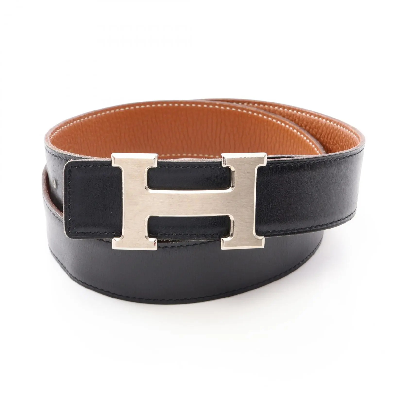 Pre-owned HERMÈS Calfskin Small Leather Goods Hermes Constance H Togo Leather Belt