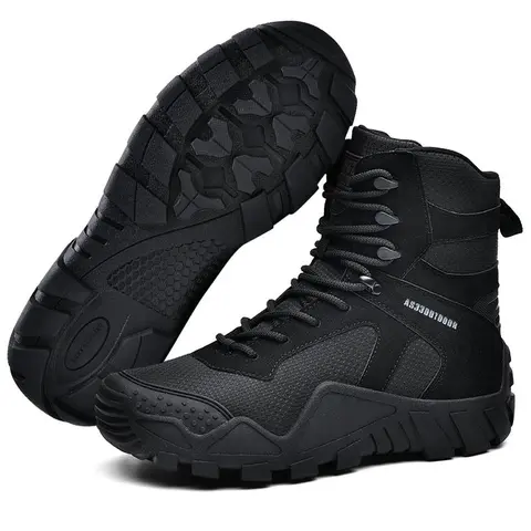 Ubetif Men's Waterproof Hiking Ankle Boots - Military-Style, Lightweight Trekking Shoes with Laces, All-Seasons, Work-to-Hike Ready, Durable Outdoor Work Footwear with Excellent Support