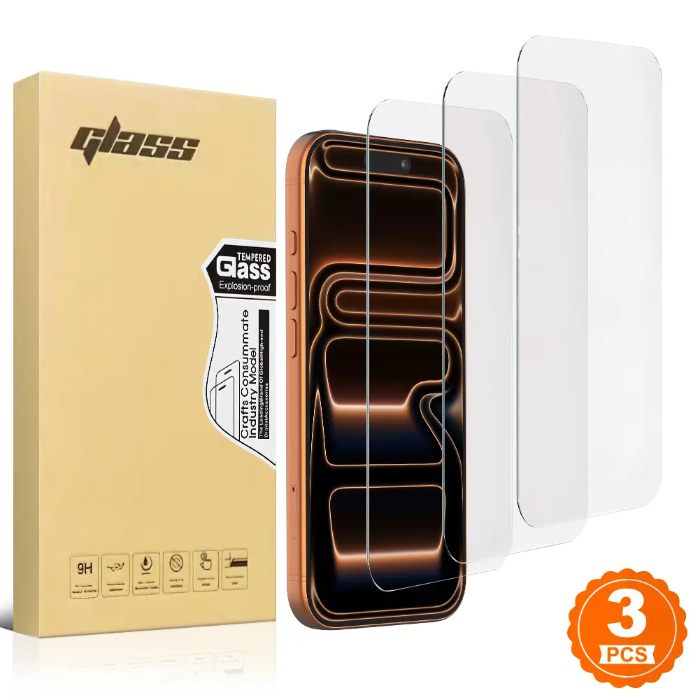 Tempered Glass Privacy Screen Protector for iPhone 17 Pro Max 6.9-in, 9H Hardness 2.5D High Transparency, Shockproof 3-in-1 Smartphone/Cellphone/Handheld Devices Accessory, Anti-Scratch, Bubble-Free, Case-Friendly, Anti-Fingerprint Coating, Protective
