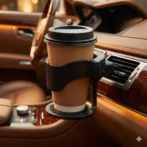 Universal Rotating Car Cup Holder Clip-On Drink Mount for Coffee Bottle Soda Can Auto Air Vent Organizer Accessories Practical Vehicle Storage Car Interior Organizer
