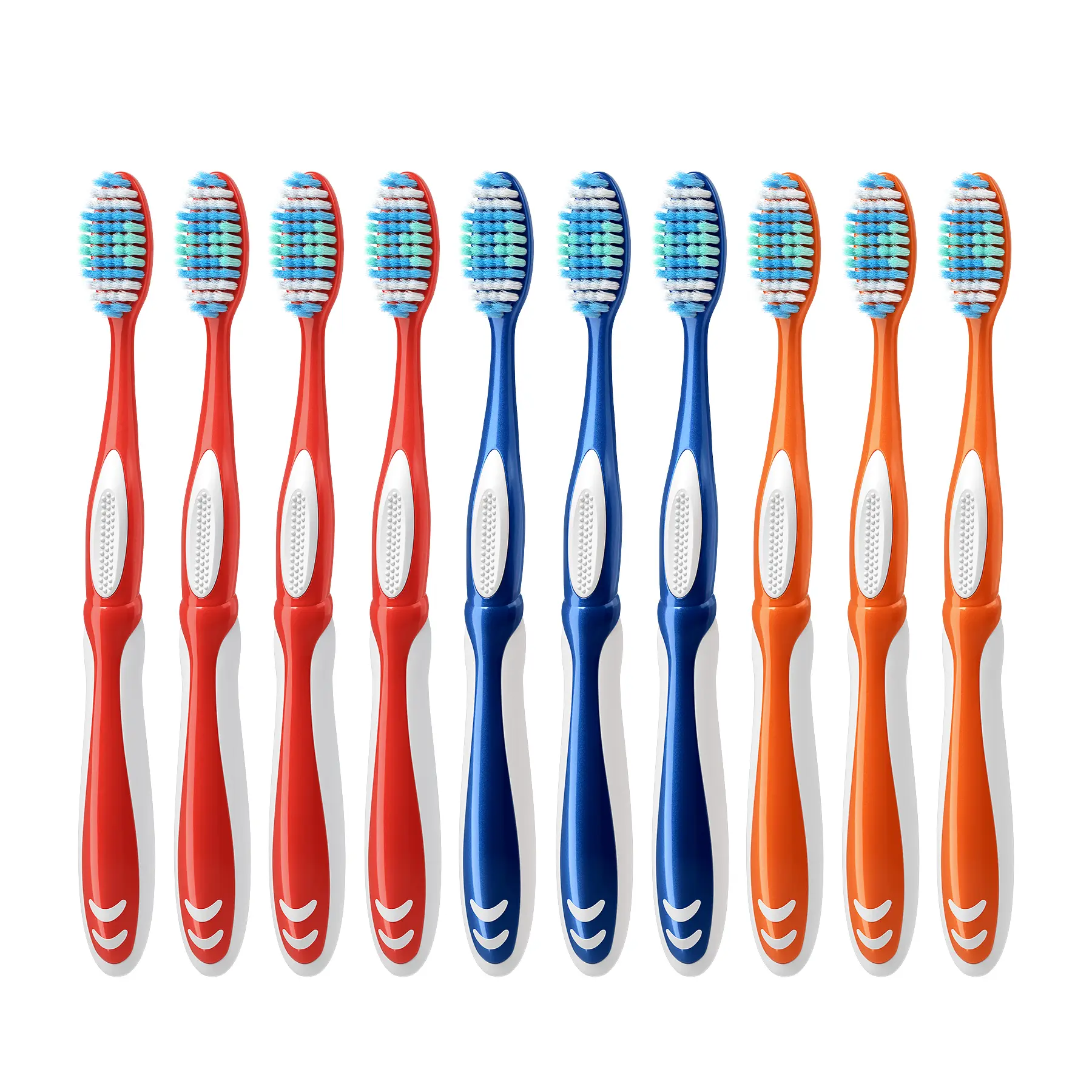 Engohn 10 pcs-Flexible Gum Protecting Adult Toothbrush High Elastic Brush Wire Deep Teeth Stain Removal Gums Protection for Sensitive Mouths BPA & Latex Free  Oral Care Multi-pack Bristle Compact