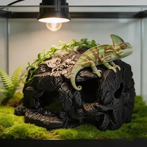 Reptile Amphibian Tunnel Decor Shelter Habitat House Rock Hideaway Pet Tank Fish Tank Ornament 3D Printed Hiding House