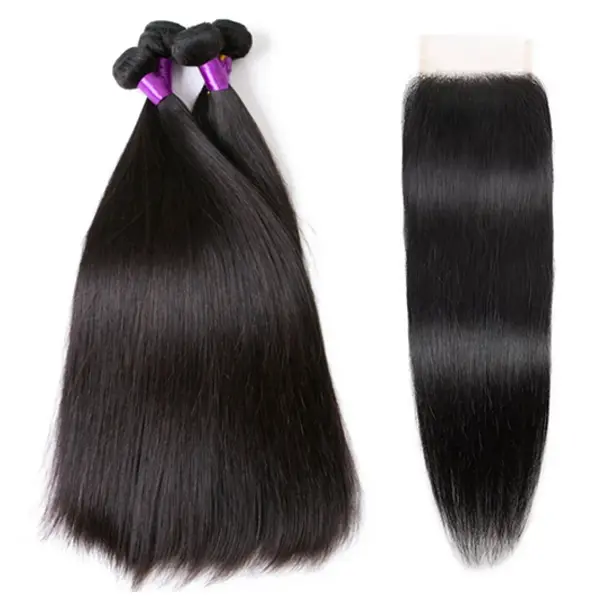 Straight Hair Bundles with 4X4 Closure