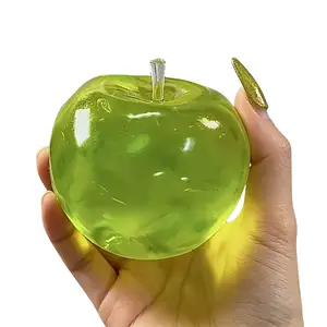 Green Apple Squeezing Ball Stress Relieving Toy - Sensory Stress Relieving Soft Ball, Suitable for Adults and Children, Party Gifts, Mischief Squeezing Toys, Anti Anxiety Hand Stress Reliever, Stress Relieving Squeezing Toys