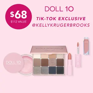 The Kelly Exclusive- Pink Powder, Lip Wardrobe, & Doll Squad 3 Eyeshadow Palette Flawless Makeup Kit