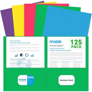Two Pocket Folders 125 Pack, Letter Size Paper File Folder for School Office Home Business, Assorted 5 Colors