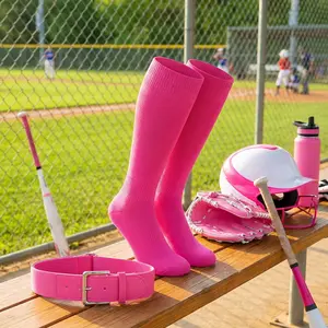 Baseball Socks and Belt Combo Set for Adult Youth - Adjustable Elastic Softball Socks with Matching Belt Perfect for Sports Training Games Practice Comfortable Breathable Athletic Wear Accessories