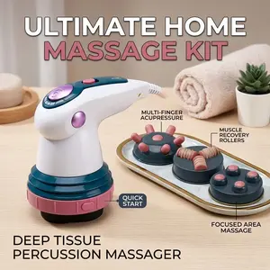 Adjustable Vibration Handy Device, 3 Replaceable Working Heads, Lightweight Compact Design for Daily Indoor Use