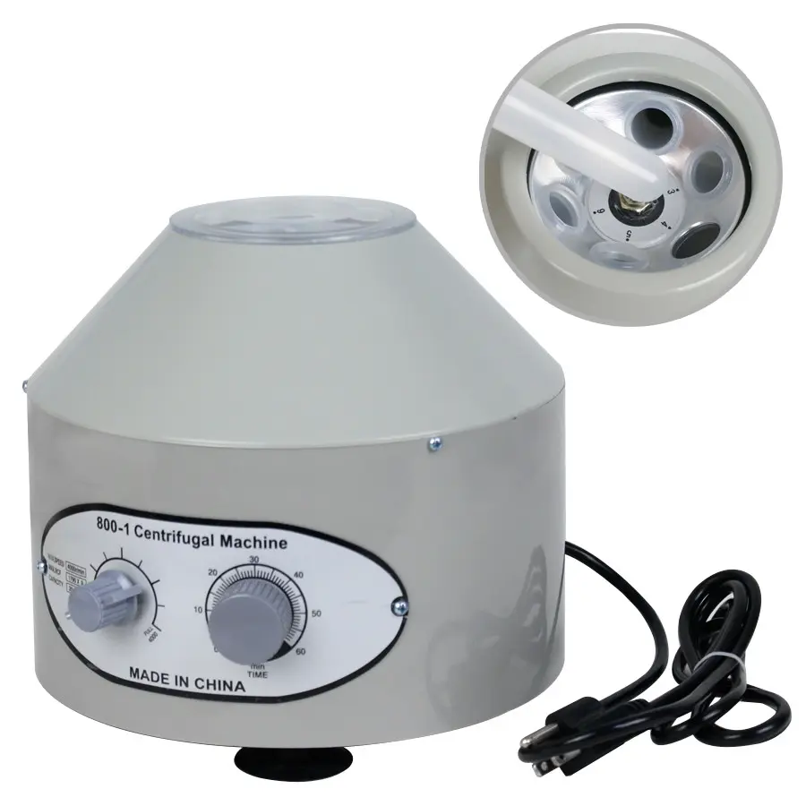 Zeny 800-1 Electric Centrifuge Machine for Liquid, Density, Emulsion, Solid Particles Analysis - Lab & Medical Practice Use, 110V, 4000 rpm, 6 x 20ml Capacity Household Appliance Accessory