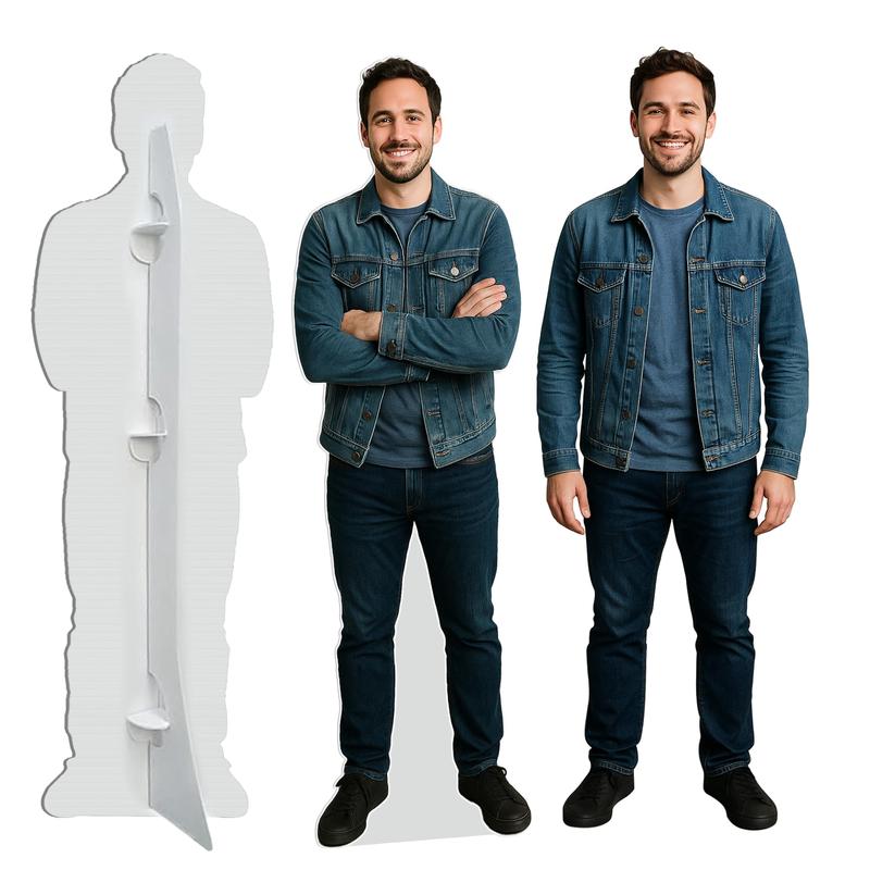 Custom Life Size Cardboard Cutout from Photo Waterproof Standee for Wedding Graduation Personalized Prop Made in USA Ideal for Parties Birthdays Pranks