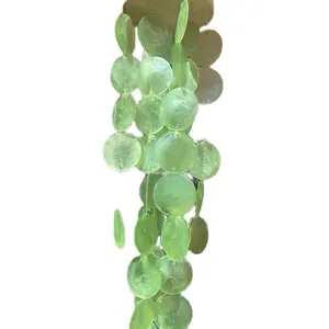 Capiz Shell Wind Chime in Green, White or Multicolor Decorative Hanging Wind Chime with Green Shell Elements Decoration Glass Wooden Nature Ornaments Hangable. The Aqua colored chime is made of mica