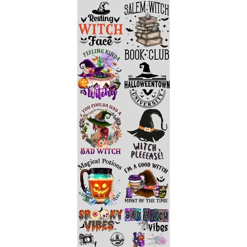Witch Gang DTF Transfer Gang Sheet 22" wide x 60" long.