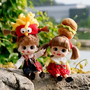 Cute Fast Food Theme Mini Dress-Up Doll Phone Lanyard Keychain - Posable Art Toy Anti-Lost Bag Pendant, Collectible For Ages 14+ Only (Not Suitable For Kids)