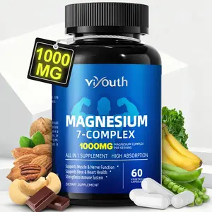 Viyouth 1000mg Magnesium Complex - 10 Elemental Magnesium Complex & Zinc for Calming Sleep & Relax - US Made - Dietary Supplement for Hair Health Digestive Detox & Cortisol Balance-3rd Party Tested Tablets Fitness, magnesium glycinate Vitamin Healthcare