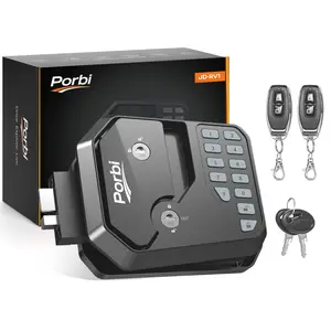 Porbi RV Door Lock Replacement with 12-Digit Keypad Dual-Door Remote Control & Backup Key Durable Waterproof Design for Secure Travel JD-RV1