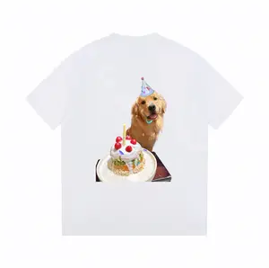 Summer breathable customized short-sleeved DIY custom photo text simple basic cotton loose T-shirt