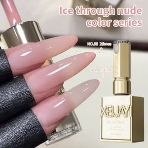 6PCS*15ML Nail Light 6 Color Set Ice Clear Naked Nail Gel Super Bright Nail Polish Gel, led gel Firm and lasting shiny suitable for DIY nail design salon quality nail gel Manicure Cutics Cosmetic M（07+08+11+14+16+20）