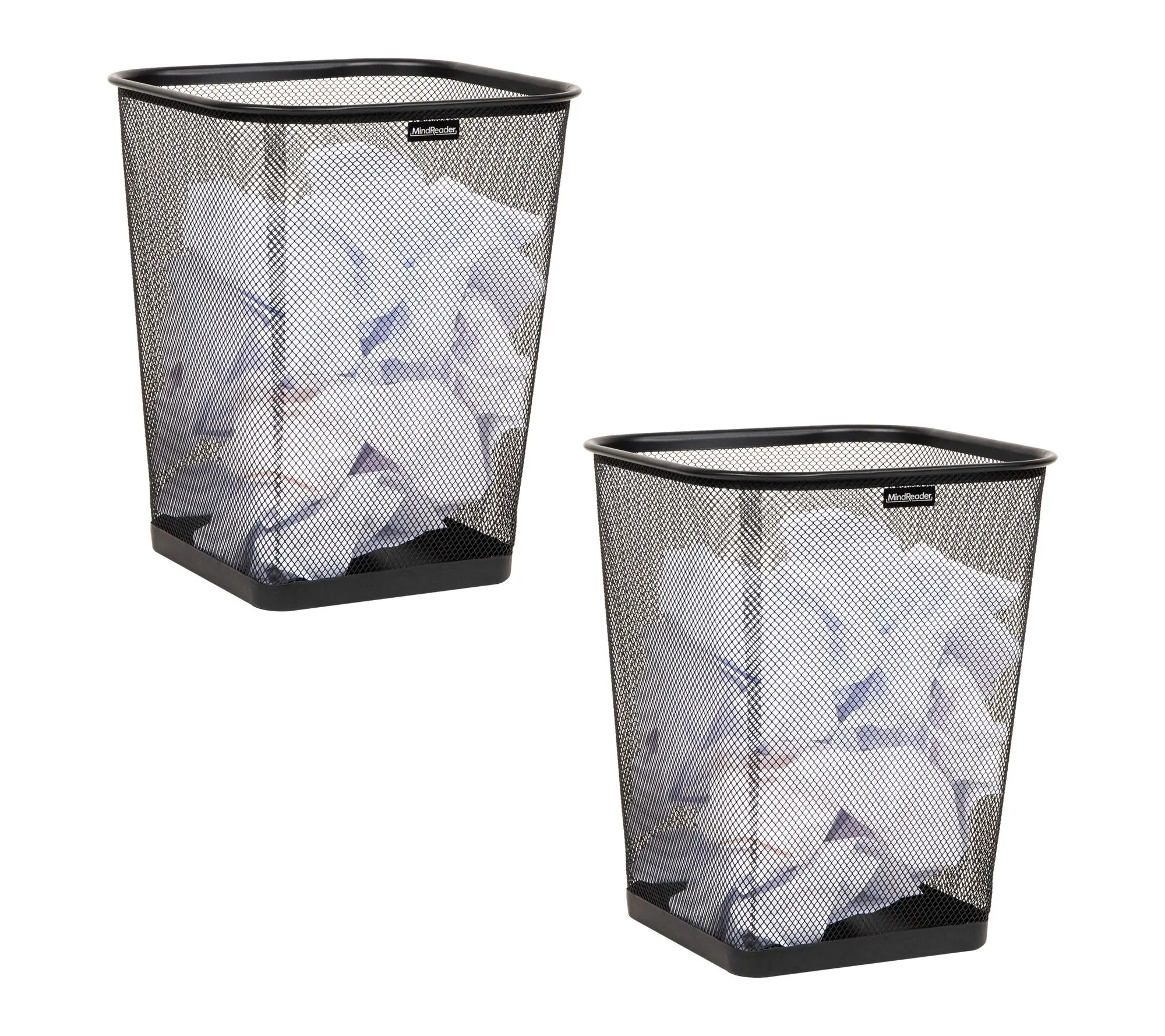 Mind Reader 2 Pack Square Waste Basket