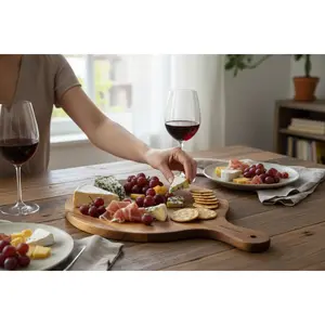 Acacia Wood Serving Tray – 40 x 30 x 1.5 cm – Serving Tray for Snacks & Drinks