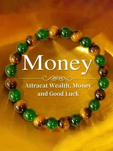 Handmade Tiger's Eye & Green Crystal Wealth Bracelet - Natural Stone Lucky Charm for Wealth, Protection & Positive Energy, Simple Everyday Wear, Perfect for Graduation Gift