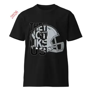 New Arrival 2026They Not Like Us Raiders Football Shirt Stylish Unisex Fans Gift, Casual Cotton Fabric Casual Streetwear Y2K Graphic Tee, Summer Viral Outfit