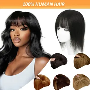 Wholesale Fashionable 2025 Human Hair Toppers for Women - 8/10 Inch Natural-Looking Straight Bangs & Full Volume Hair Extensions, Multiple Colors (Dark Brown, Blonde, Black) for Thinning Hair Loss, Easy Application, Hair Loss Solution, Elegant Hairpi