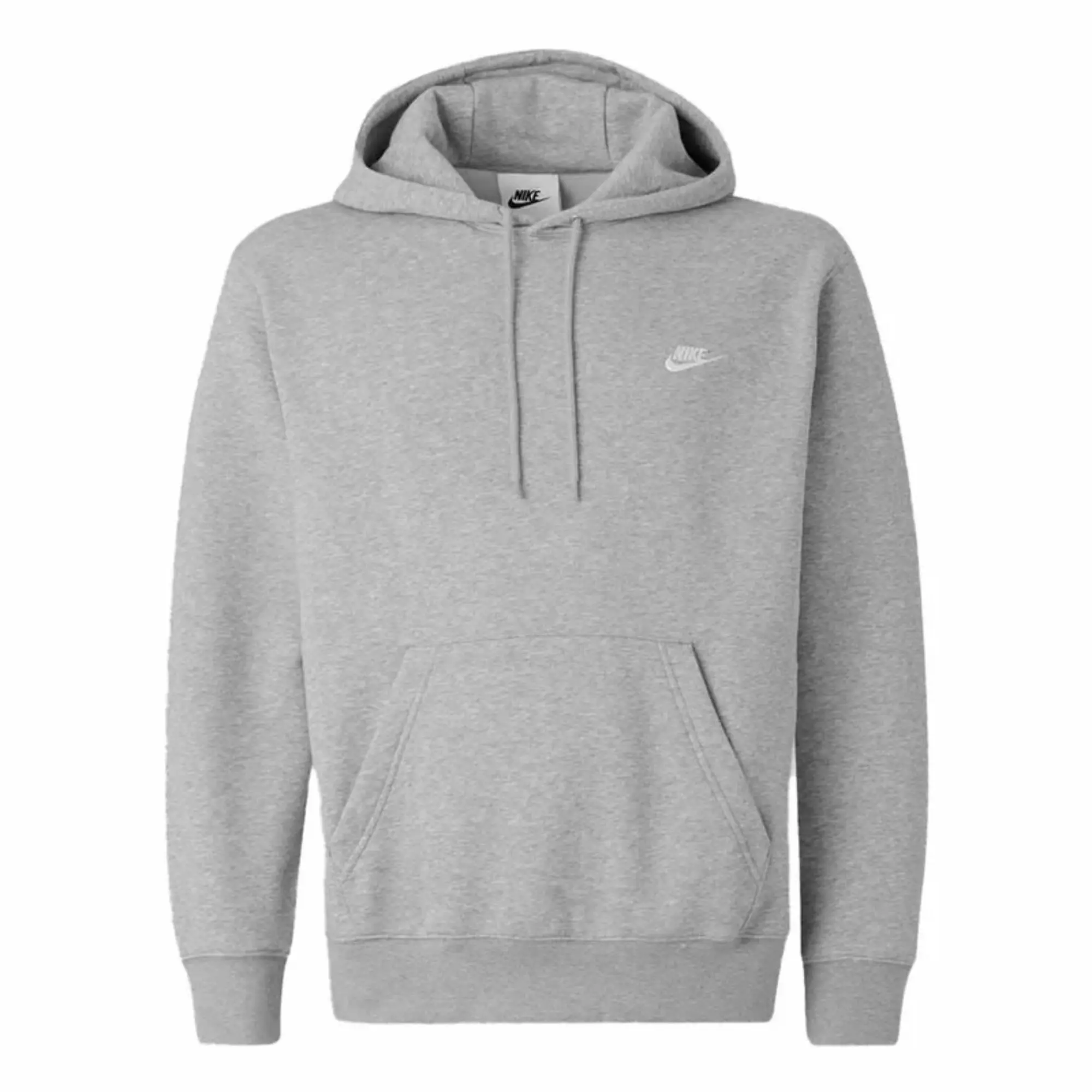 Nike Club Men's Pullover Fleece Hoodie "Dark Grey Heather" – Classic Hooded Sweatshirt Featuring Soft Fleece Fabric, Adjustable Drawcord Hood, Comfortable Regular Fit, Ribbed Cuffs and Hem, and Iconic Nike Branding for Everyday Casual Wear, Training