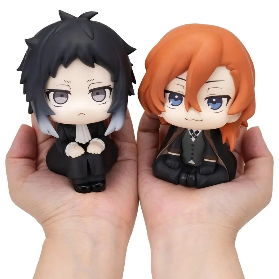 10cm Bungou Stray Dogs Anime Figure Look Up Nakajima Atsushi Action Figure Q Version Dazai Osamu Figurine PVC Collection Toys