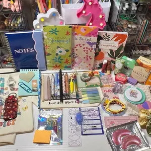 Melsie’s Bookish Charms Beads Dual End Glitter Markers Gel Pens Office Stationary Supplies Junk Journal Stationery Stickers Bath Beauty Shower Self Care Relaxation Spa Gift Set Tote Zip Up Bags Planners Coloring Books Decor