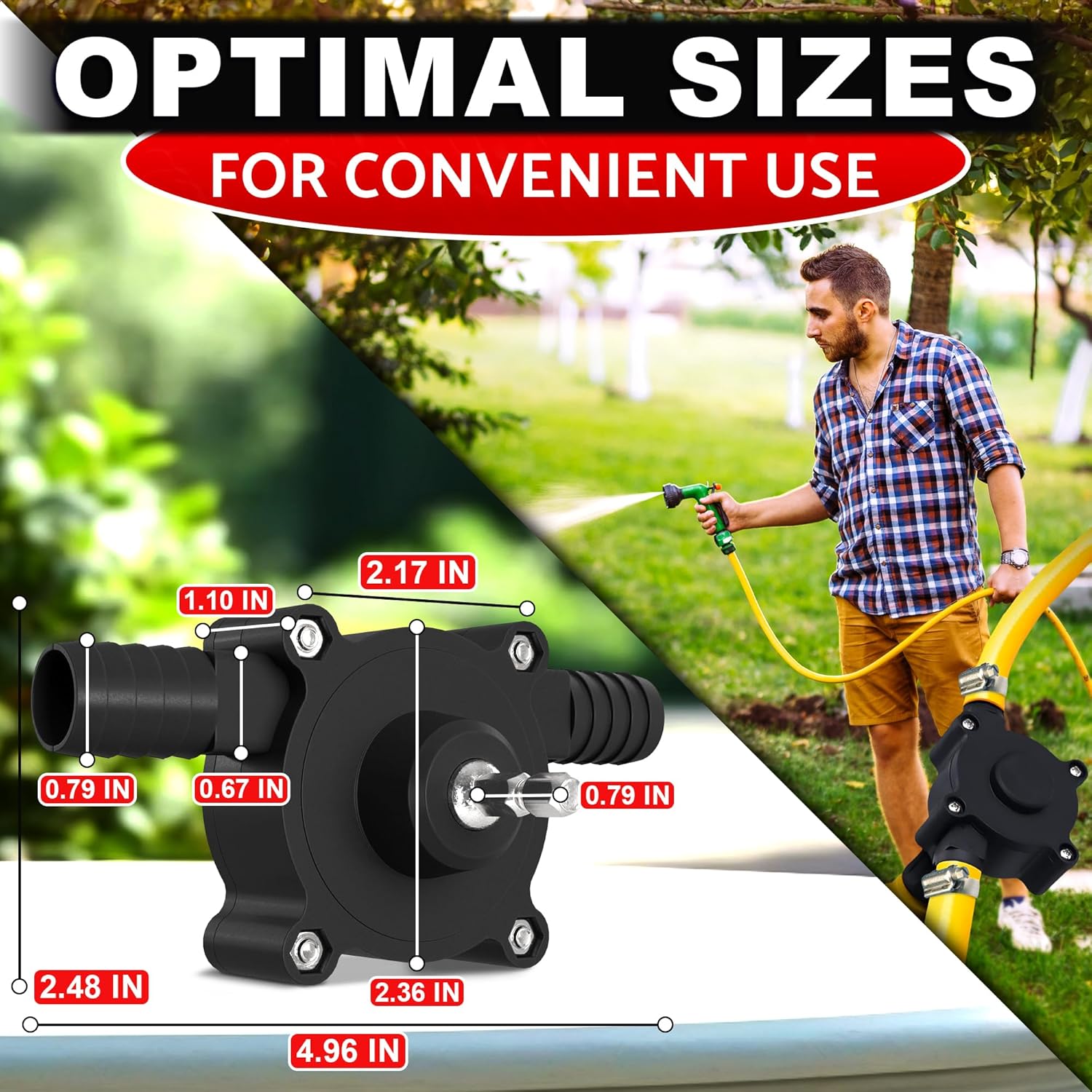 Electric Drill Pump for Water Gasoline Oil Diesels Fluid Transfer Pump Mini Hand Self-Priming Quick Pumping Speed