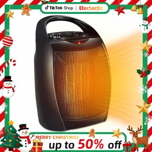 Electactic Space Heater,Electric Portable Heater Fan for Indoor Use 1500W/750W ETL Certified Ceramic Small Mini Heater with Thermostat, Home Dorm Office Desktop and kitchen,Fan  heater，BLACK