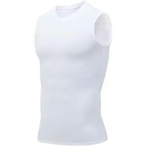 Men's Tank Top Compression Shirts Athletic Workout Sleeveless Shirts Fit Slimming Body Shaper Vests Shapewear