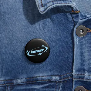 cancer softie (baby blue) button (black)