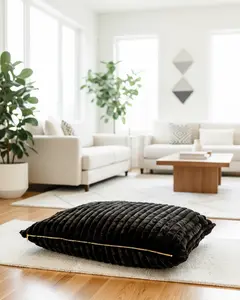 Coronado Black Faux Fur Dog Bed, Cover Only