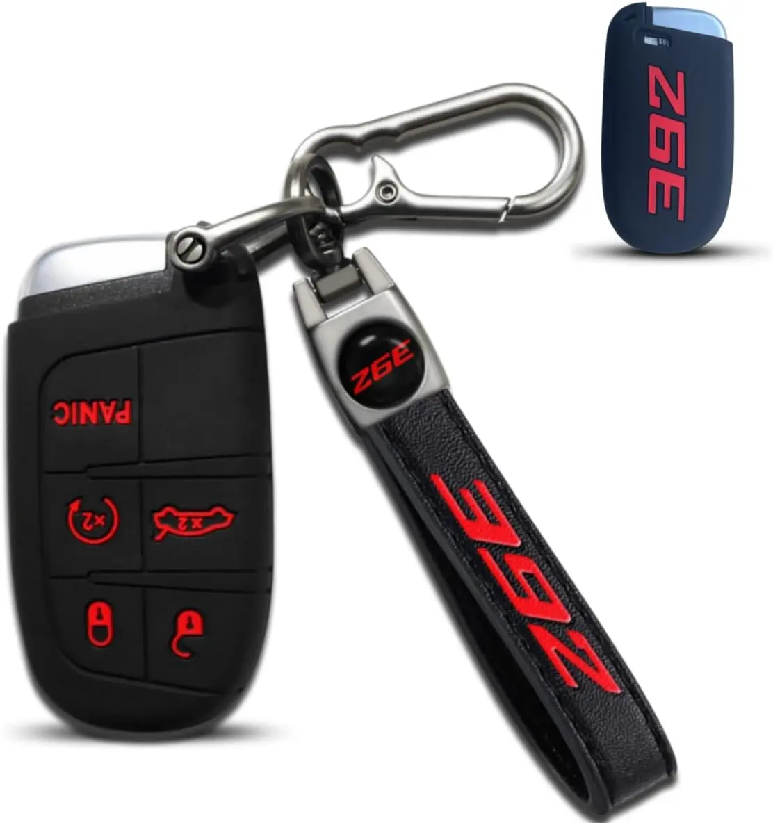 for Dodge Keychain with Soft Silicone Protection Key Case for Dodge RAM Durango 392 Challenger